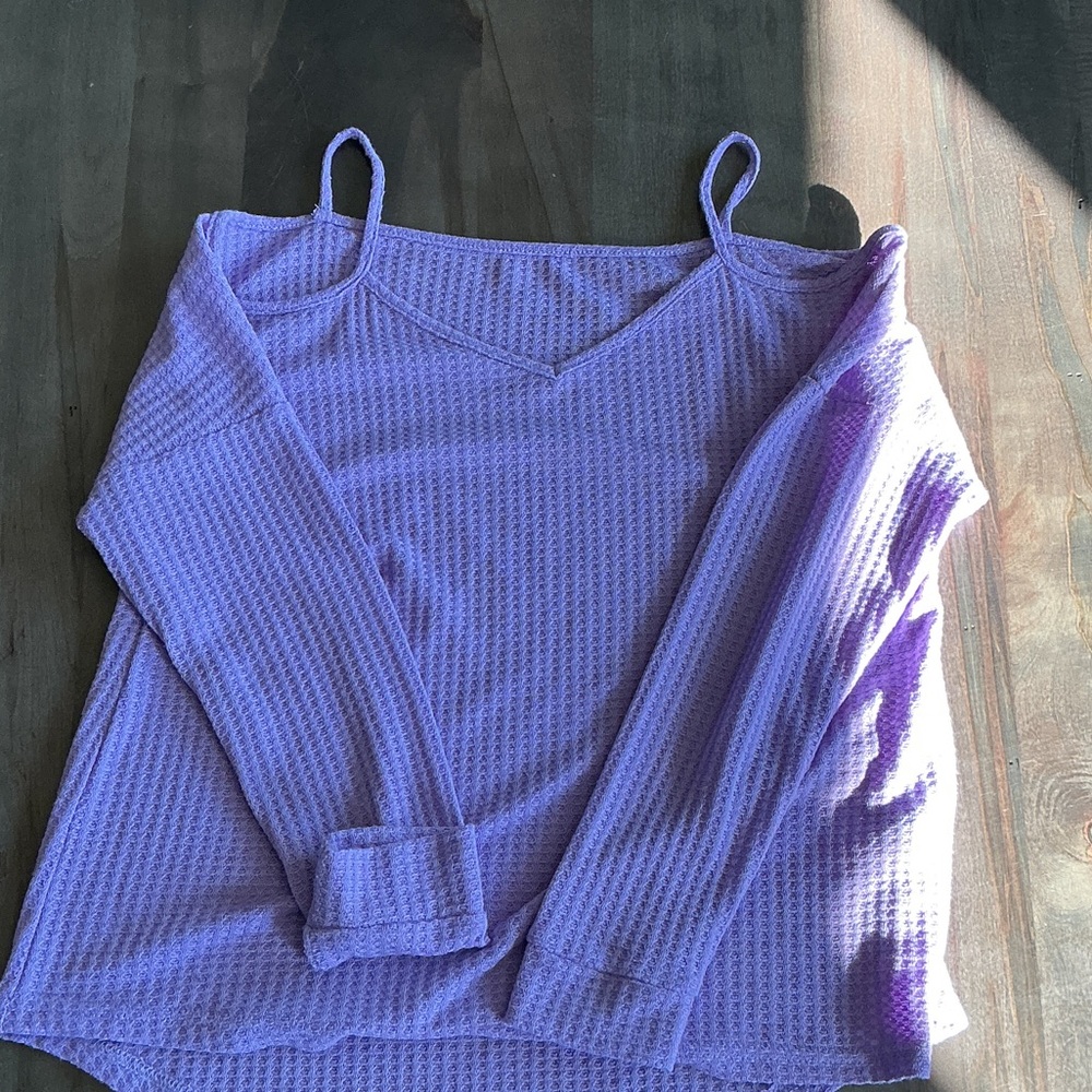 SHEIN Purple V-Neck Sweater